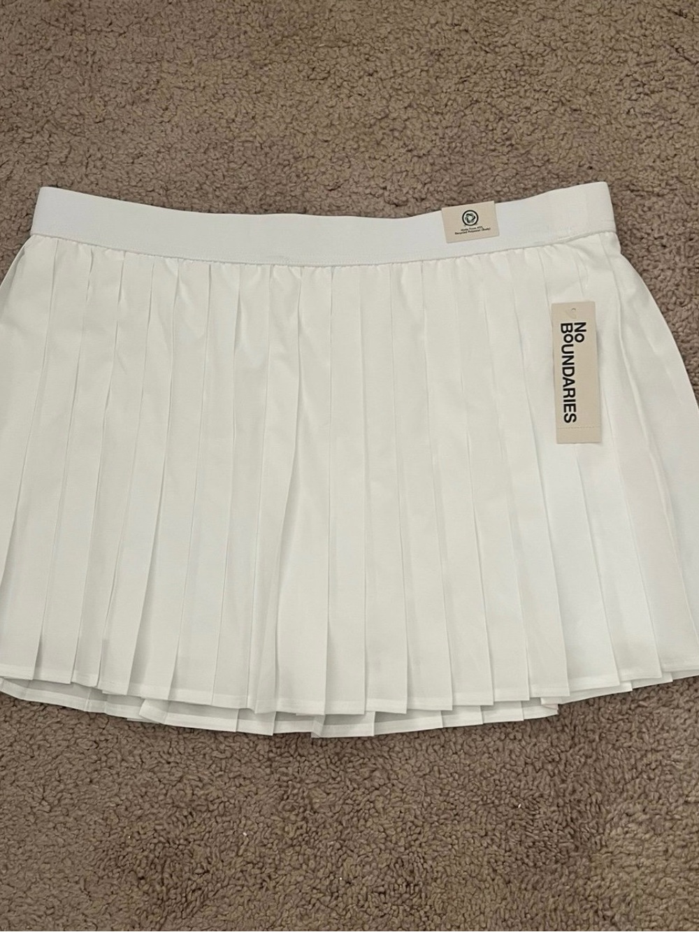 No Boundaries White Pleated Mini Skirt